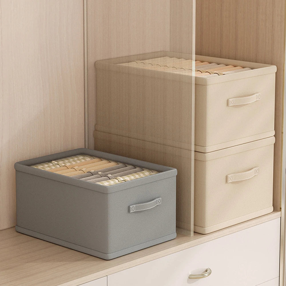 Foldable Trouser Storage Box with PP Board Large Capacity Drawer Clothes Pant Jeans Storage Box Wardrobe Clothes Storage Organiz