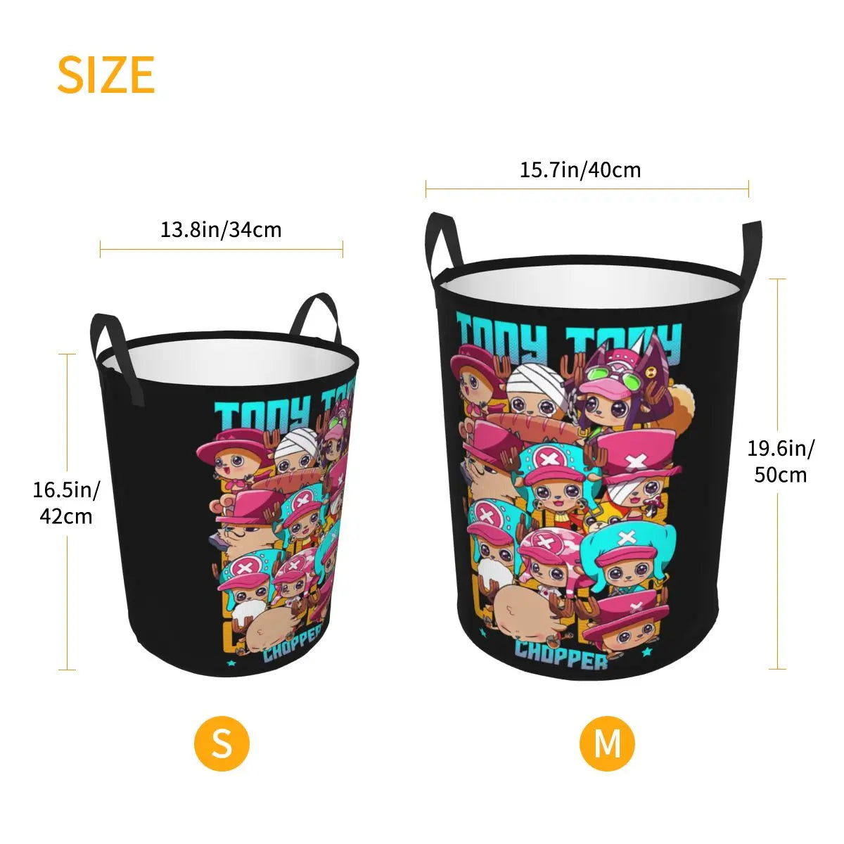 One Piece Tony Tony Chopper Laundry Basket Collapsible Anime Clothing Hamper Bathroom Organizer Storage Bins