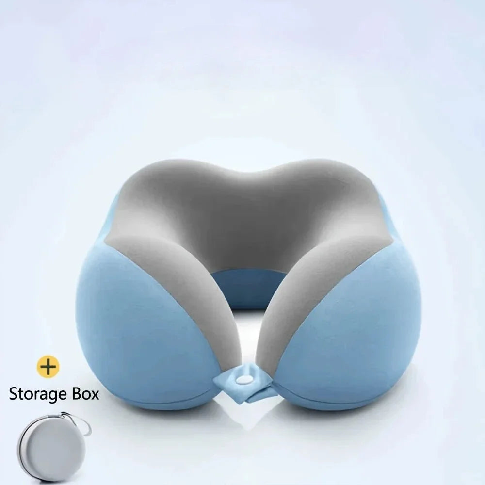 Memory Foam Neck Pillow U Shape Ergonomic Support with Storage Bag Travel Office Airplane Lightweight Portable Machine Washable