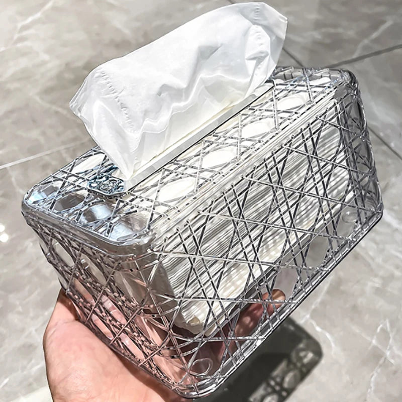 New Rattan Pattern Tissue Box Living Room Paper Box Desktop Tissue Box Car Tissue Box Toilet Tissue Box