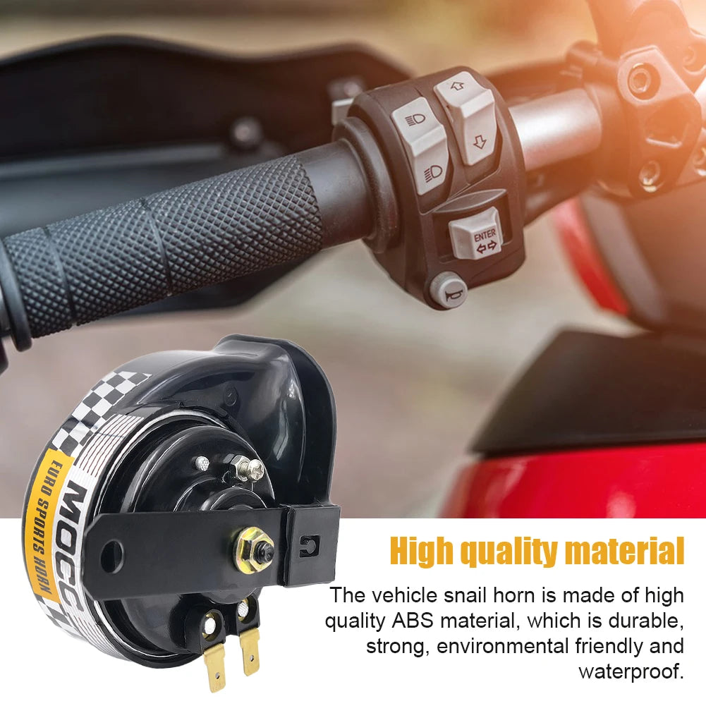 12V Motorcycle Horn Waterproof Universal Motorcycel Horn Loud Electric Snail Horn for Motorcycle Car for Motorbike Truck Vehicle