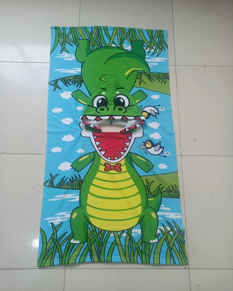 Kids Boys 1-5 Years Old Bathrobe Newborn Towel for  Dinosaur  Dress Up Kids Poncho Cape Kids Beach Towel Poncho Hooded Baby