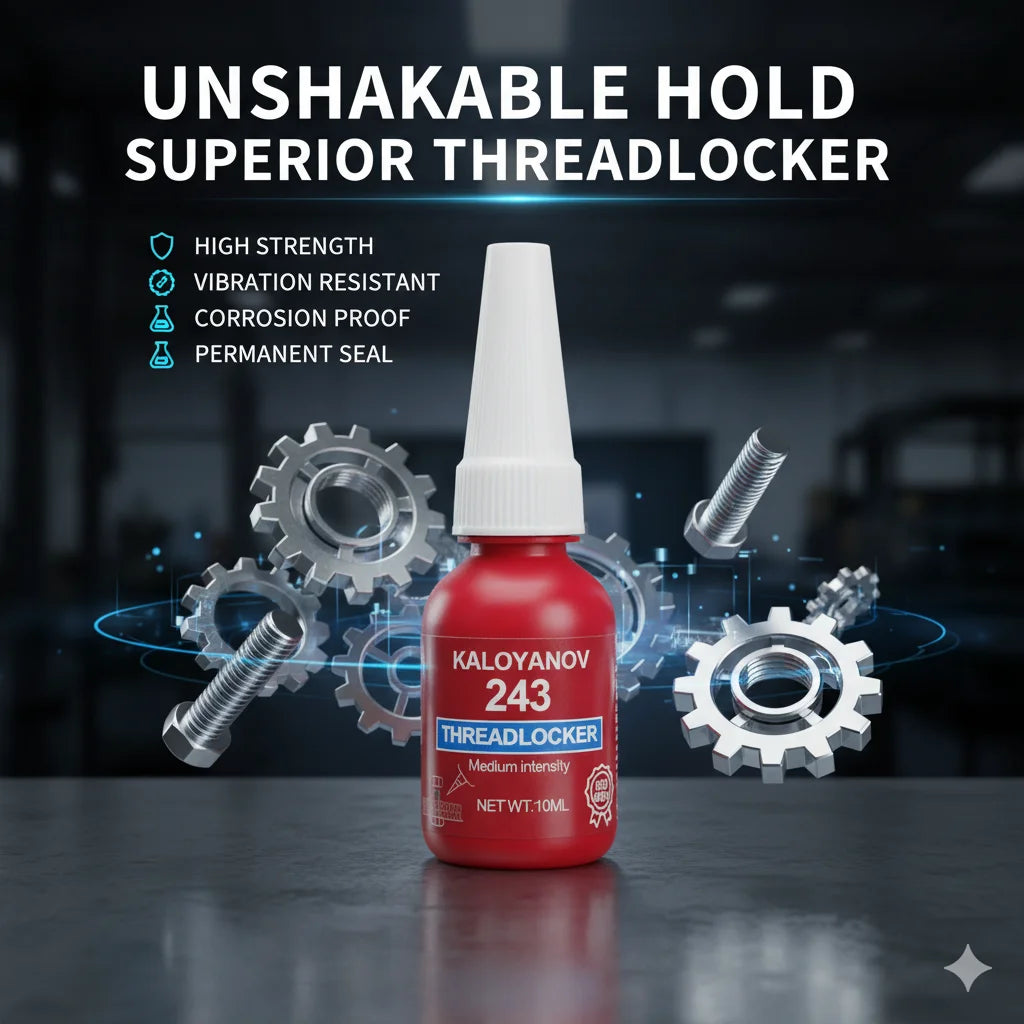 Medium Strength Threadlocker 243 Blue Removable Liquid,Thread Locker Adhesive Sealant to Prevent Loosening & Rust,50/10ml Bottle