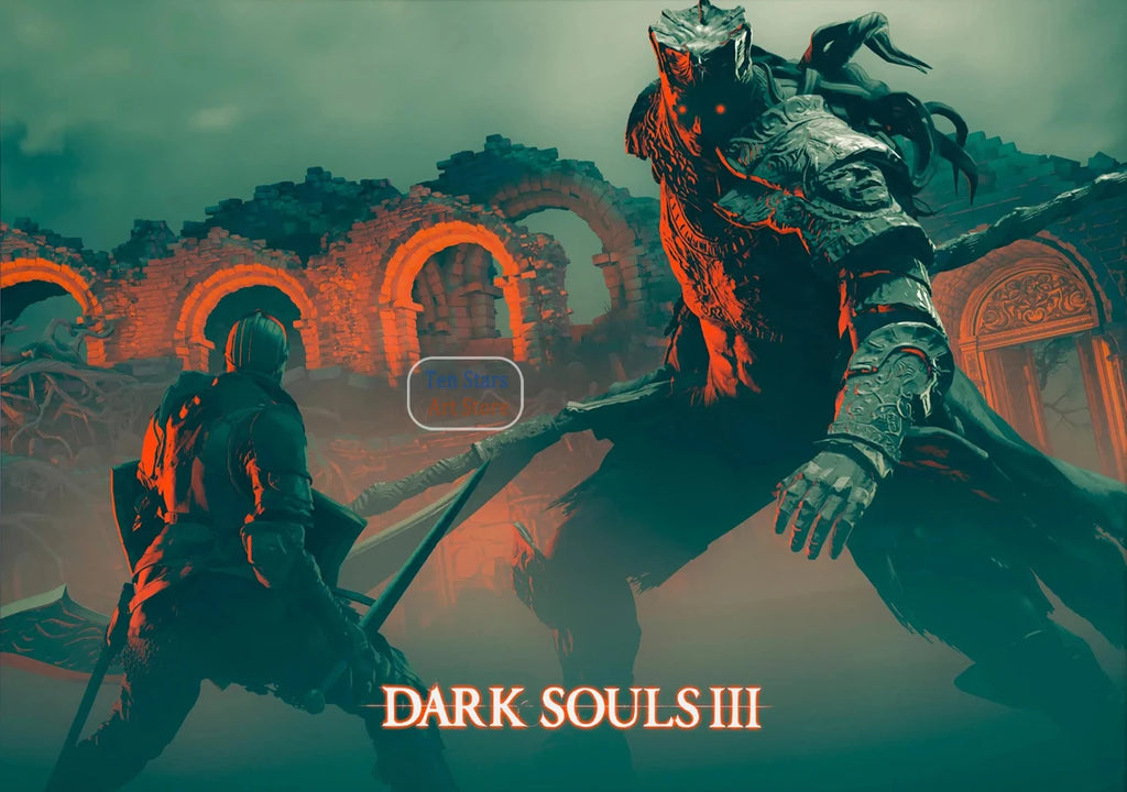 Dark Souls Fantasy Art Video Game Warrior Knight Dark Souls 3 Gaming Poster Canvas Painting Wall Pictures Home Gaming Room Decor