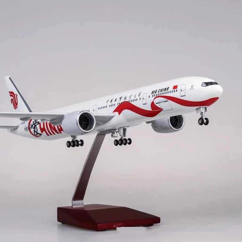 Toy 1:157 Scale B777 Aircraft Air China Airlines Model 47cm With Light And Wheel Diecast Resin Airplane Collection Display Toys