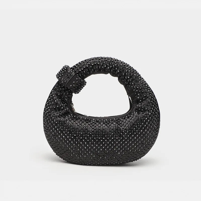 Shiny Diamond Dumpling Handbag Evening Bag Cross-Border Hot Sale Glittering Handbag Lady Clutch Bag Polyester Material