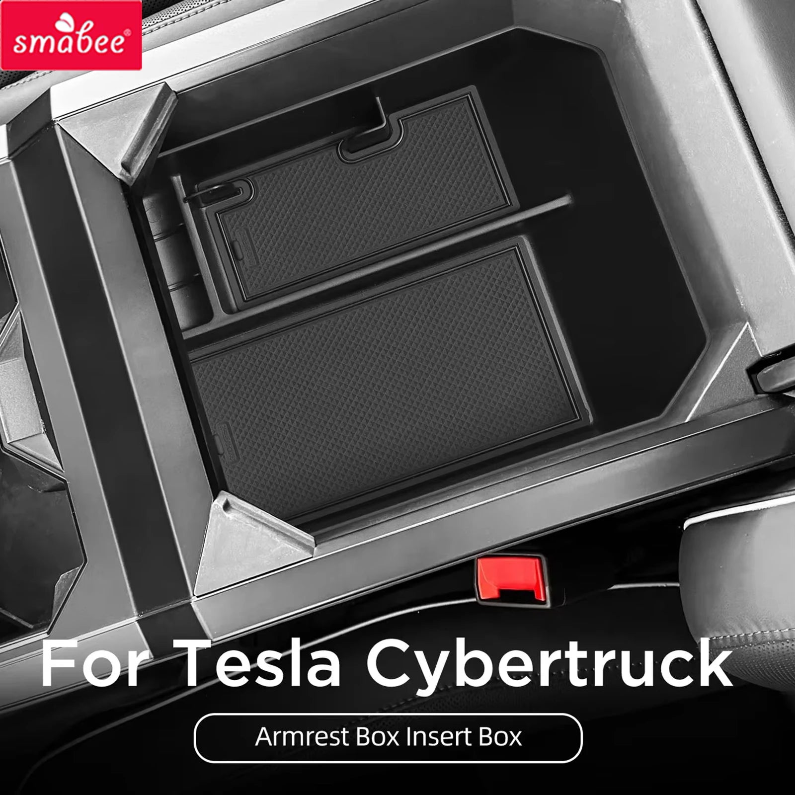 Smabee for Tesla Cybertruck 2024 2025 Center Console Armrest Storage Box Car Tray Organizing Tidying Interior Accessories