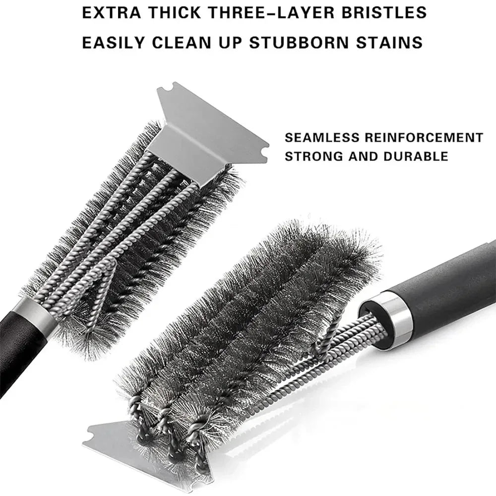 BBQ grill cleaning brush steel wire brush for cleaning BBQ grill and BBQ stove steel brush specialized cleaning tool for BBQ