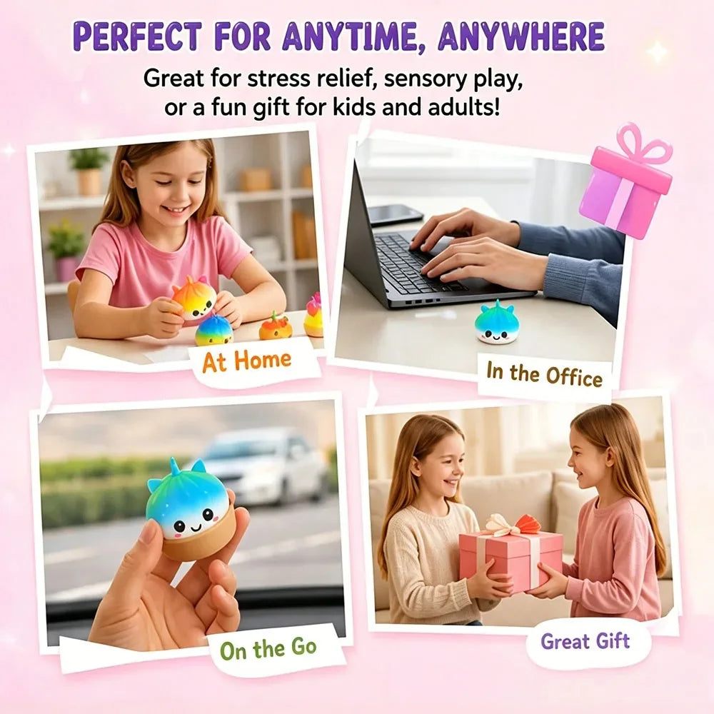 Kawaii Purple Unicorn Dumpling Squishy Giant Bao Bun Squeeze Fidget Anti Stress Anxiety Relief Office Desk Decor Gift Idea