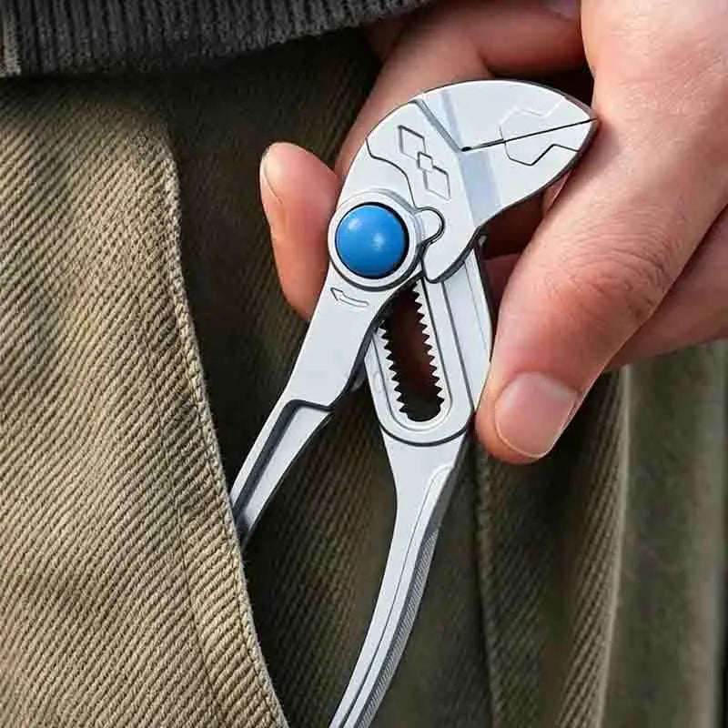 4 Inch Multifunctional Water Pump Pliers Portable Thickened Quick Adjustable Mini Pipe Pliers with Screwdriver Tip Nut Removal