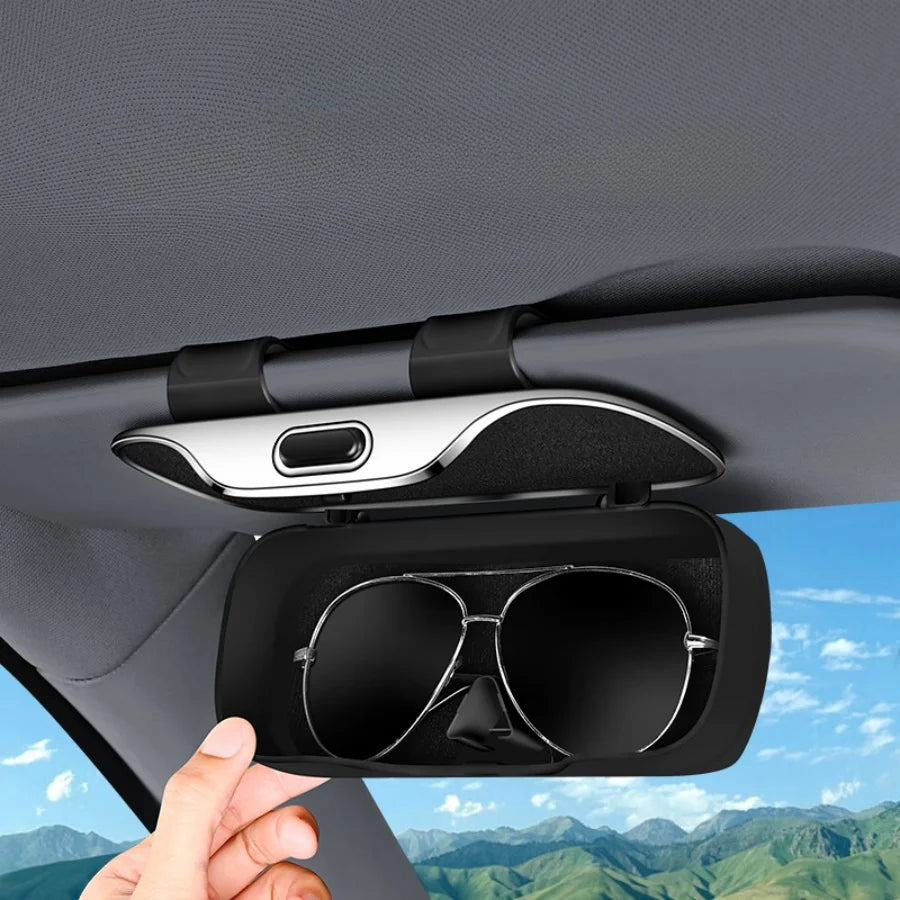 Car Glasses Box Portable Car Sunglasses Holder In The Car Driving Glasses Holder Eyeglass Case Sun Visor Car Lenses Holder