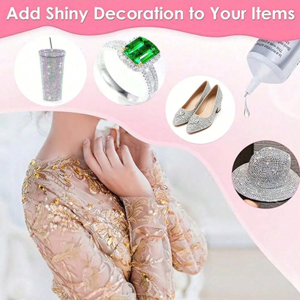B-7000 Glue Clear for Rhinestone Crafts, Jewelry and Bead Adhesive B7000 Semi Fluid High Viscosity Glues for Clothes Shoes Fabri