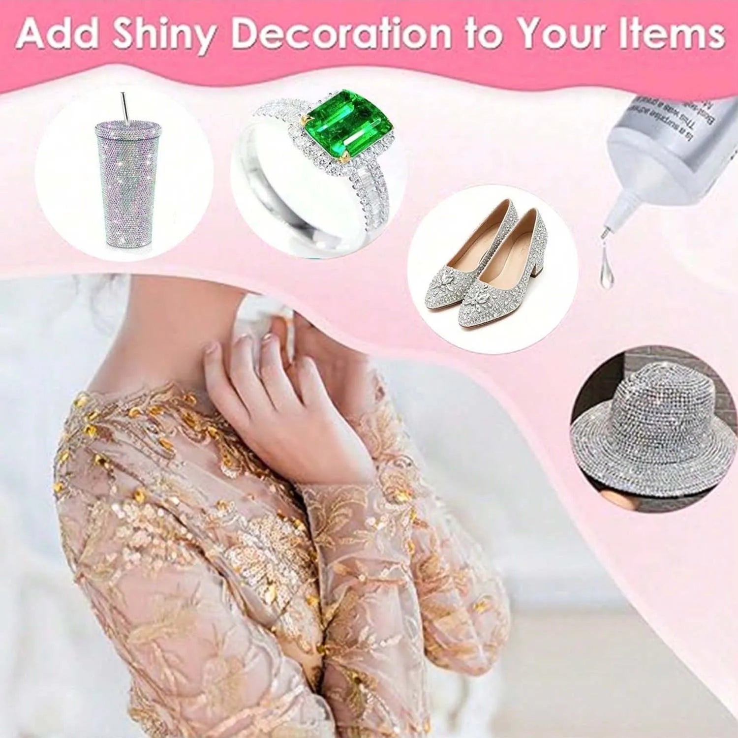 B-7000 Glue Clear for Rhinestone Crafts, Jewelry and Bead Adhesive B7000 Semi Fluid High Viscosity Glues for Clothes Shoes Fabri