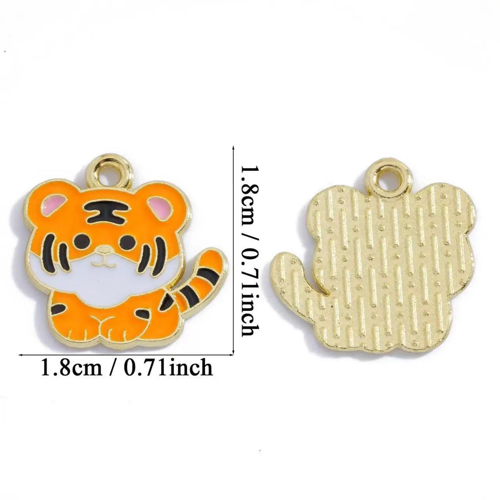 12pcs DIY Jewelry Accessories Drip Oil Cartoon Cute Twelve Zodiac Animals Handmade Material Pendant Pendant Accessories