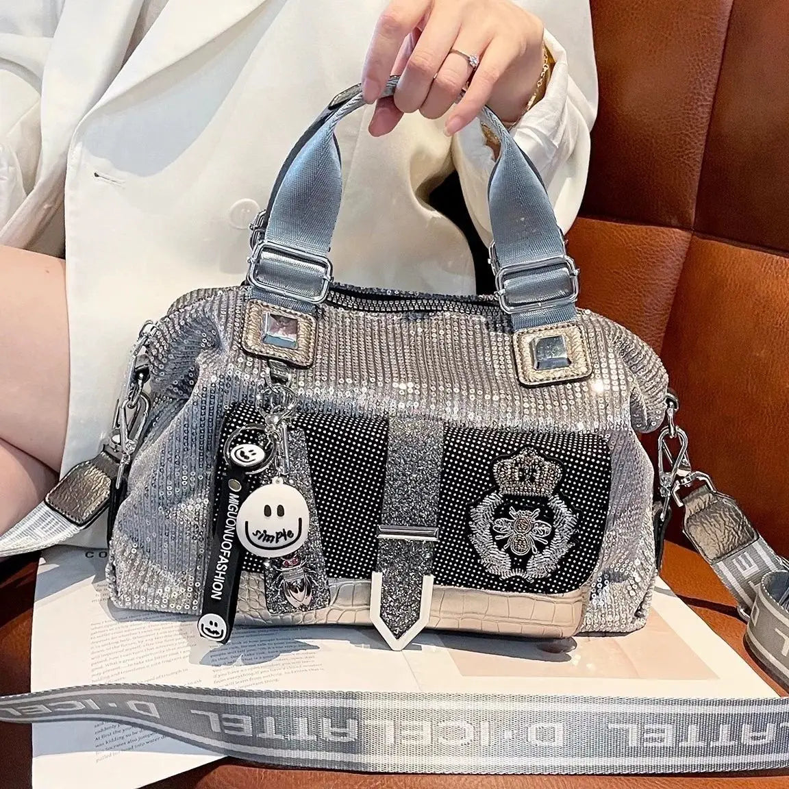 2026 Luxury Sequin Tote Bag for Women Large Capacity Lightweight Fashion Handbag, Shoulder Bag Ladies Versatile Crossbod Bags