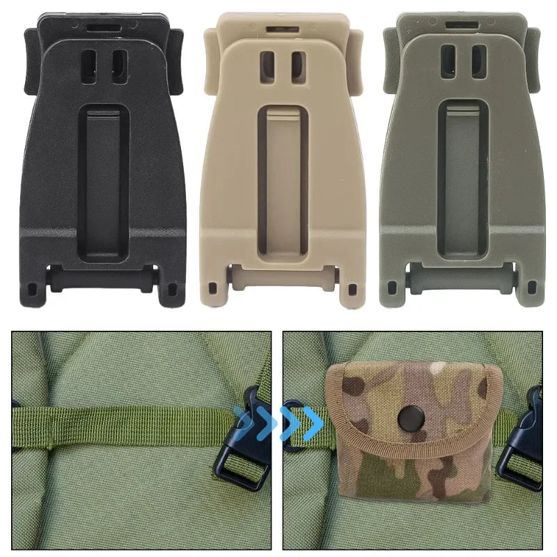 6/2pcs Outdoor Army Rucksack Accessory Molle System Webbing Buckle Clip Backpack Mounting Buckle Camping & Hiking Gadgets