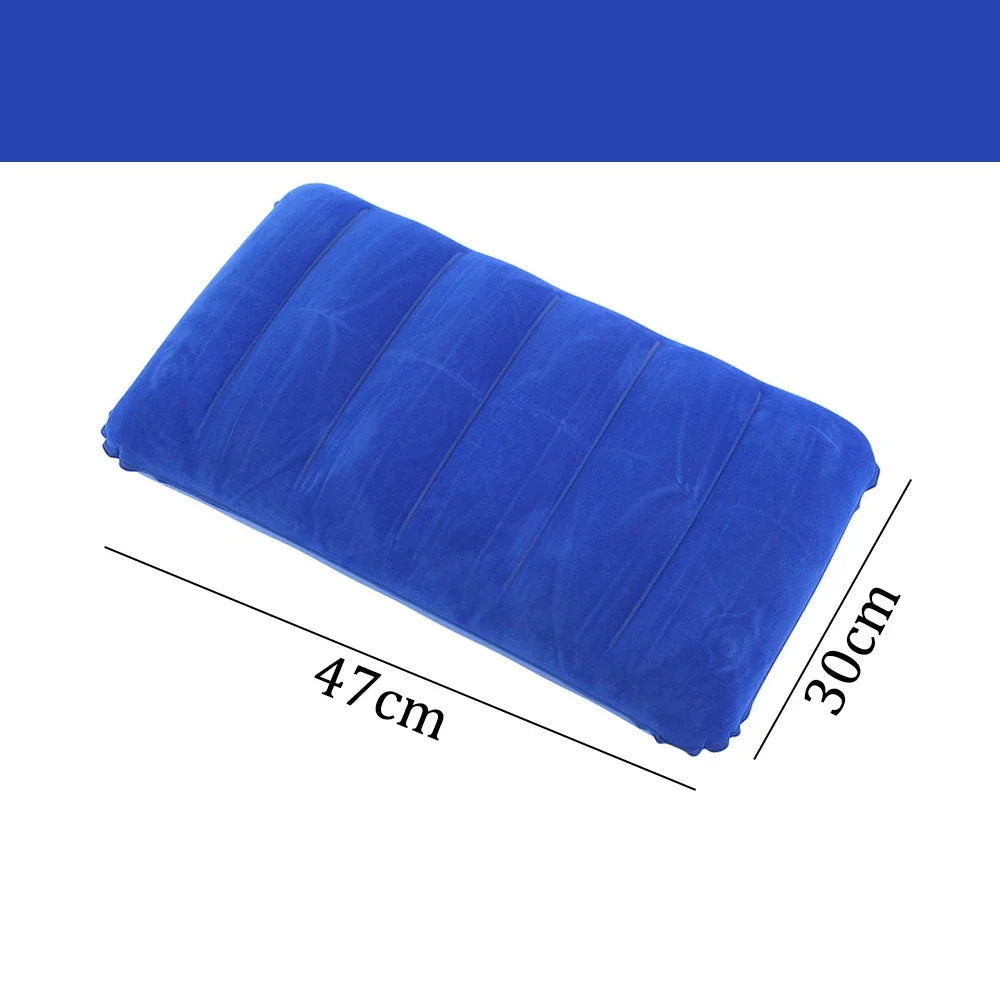 47x30cm Portable Inflatable Travel Pillow Soft Air Cushion for Plane Beach Office Outdoor Headrest Neck Back Support Sleep Aids