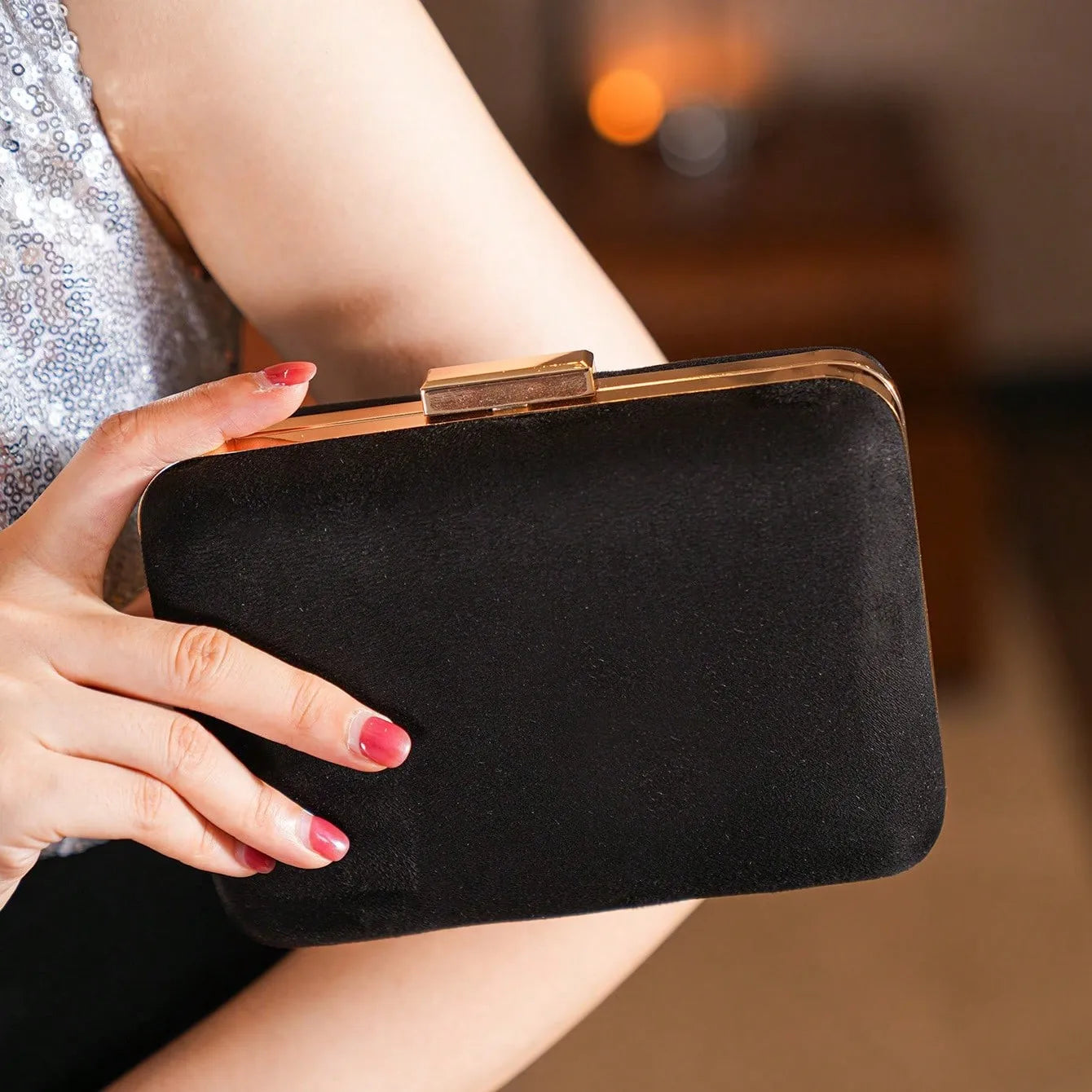 Mini Simpl Elegant Velvet Clutch Evening Bags for Women Formal Wedding Party Clutch Purse Prom