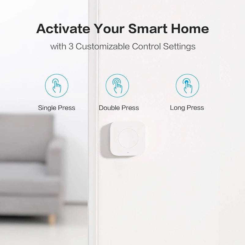 Aqara Wireless Mini Switch Zigbee Connection Versatile 3-way Control Button for Smart Home Devices Compatible For Mi Home APP