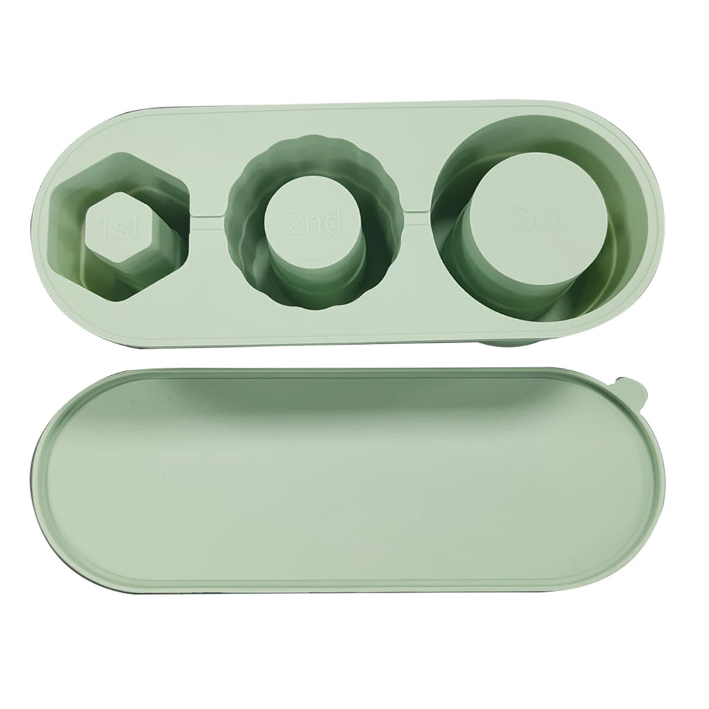 Leeseph Cylinder Ice Cube Tray for Stanley Cup Tumbler, Collapsible Reusable Silicone Ice Molds 3-Grid for Drink Juice Coffee