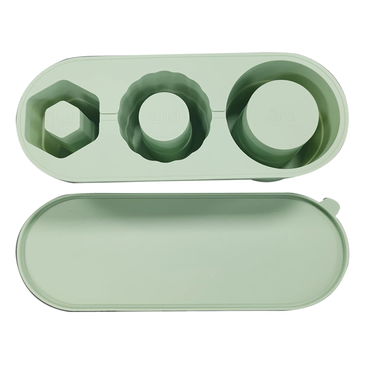 Leeseph Cylinder Ice Cube Tray for Stanley Cup Tumbler, Collapsible Reusable Silicone Ice Molds 3-Grid for Drink Juice Coffee