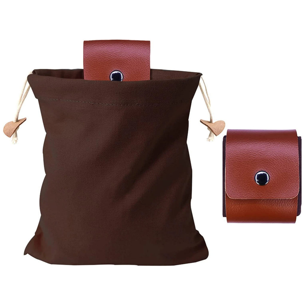 Outdoor Foraging Case Bag Leather Bushcraft Bag Vegetable Harvest Garden Fruit Picking Waist Tools Storage Hanging Pouch Camping