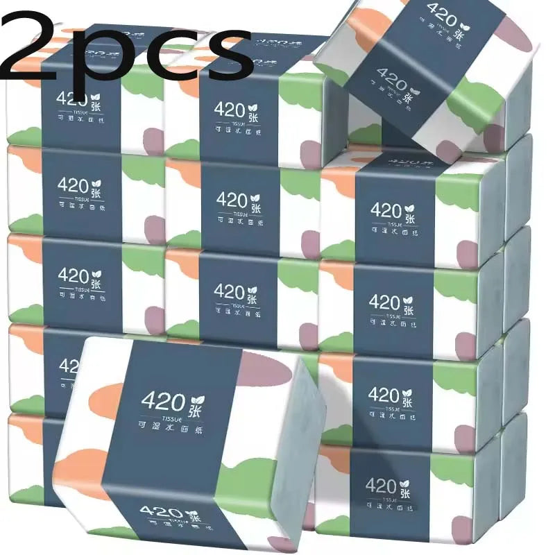 1-9PCS Wholesale Eco Friendly Portable No Fluorescent Virgin Wooden Pulp Tissue Soft Comfortable 5 Ply Facial Tissue Paper