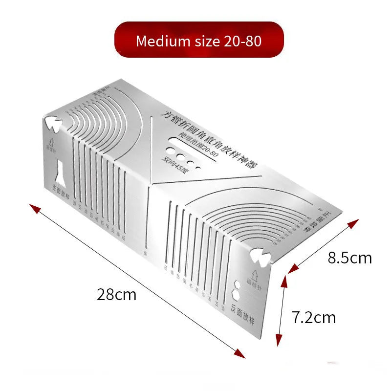 Arc Marking Ruler Right Angle Construction Arc Parallel Drawing Tool 90 Degree Folding Ruler for Metalworking Cutting Guide