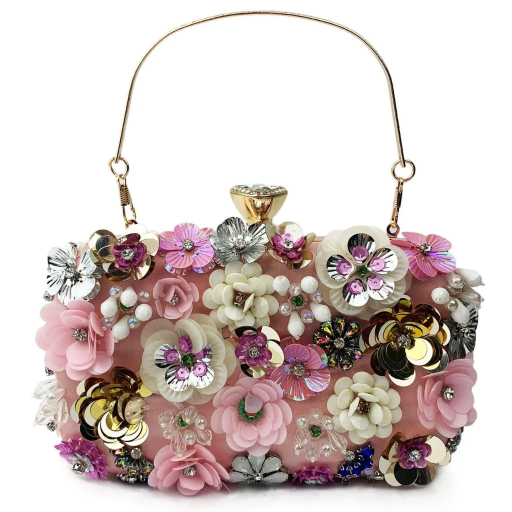 Fashion Women Bags Flower Diamonds Embroidery Small Clutch Luxury Lady Handbags Evening Bags New Arrival Chain Shoulder Purse
