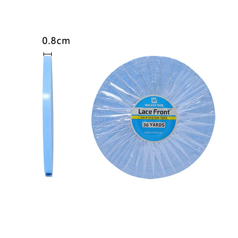 0.8cm 36yards Blue Wig Tape Lace Front Double Side Adhesive Hair System Tape Roll for Wig Toupee Hair Extensions