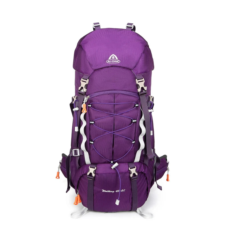 45+5L Suspension Outdoor Hiking Backpack Camping Breathable Backpack Multi-Functional Climbing Sports Backpack