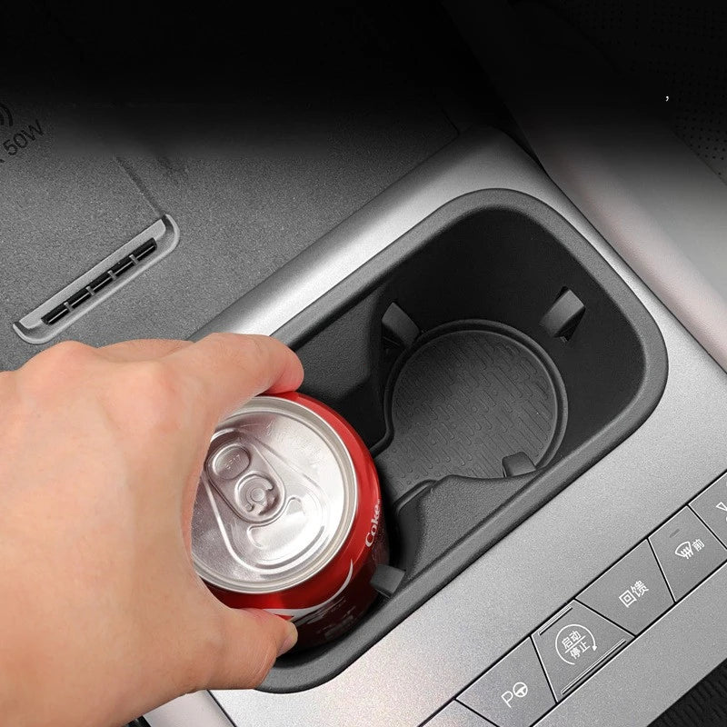 Central Water Cup Holder for BYD ATTO 3 EVO 2026 2Pcs Storage Box TPE Shock-Absorbing Car Tidying Accessories