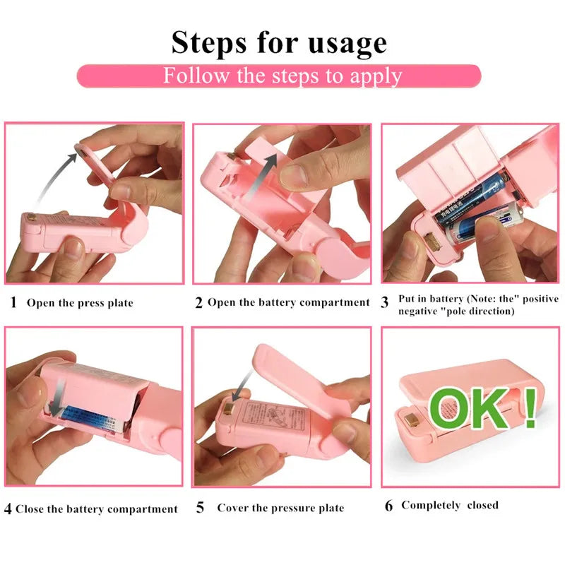 Mini Heat Bag Sealing Machine Package Sealer Bags Thermal Plastic Food Bag Closure Storage Sealer Packing Kitchen Accessories