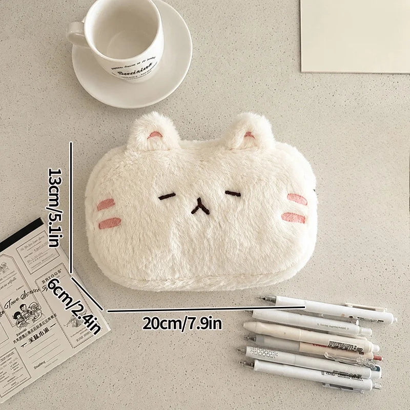 Cute Black Cat Pencil Case Girls Makeup Pouch Multi-purpose Stationery Storage Bag Cartoon Pen Bag School Stationery Organizer