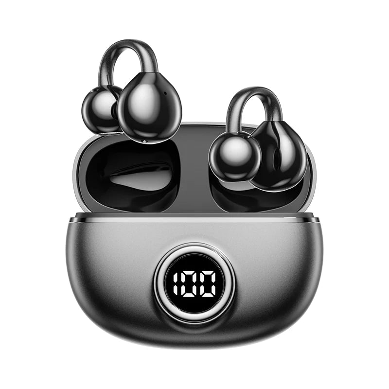 TECSIRE Ear Clip On Bluetooth Earphones OWS Wireless Earbuds HiFi Stereo ENC Mic For Sports Fitness