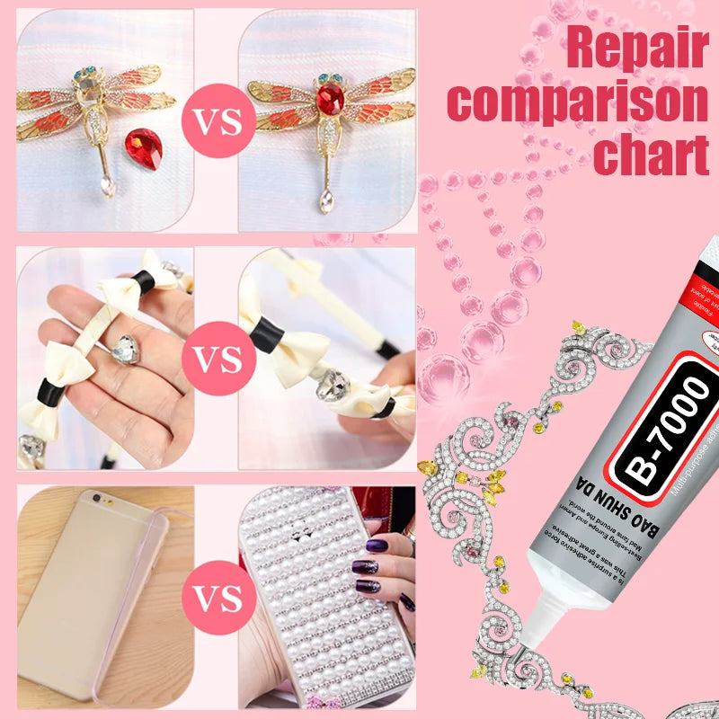 B-7000 25ML Clear Jewelry Craft Adhesive B7000 New Universal Diamond DIY Adhesive All-Purpose Adhesive With Precision Applicator
