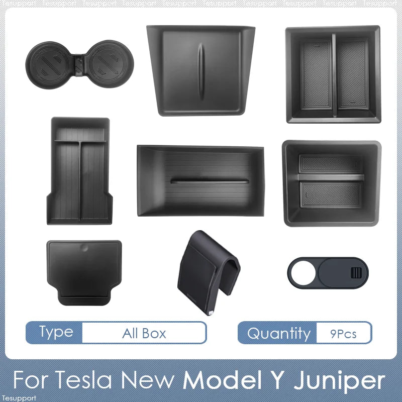 Storage Box for Tesla Model Y Juniper Accessories Center Console Trays for Tesla Model Y Juniper 2025-2026 Webcam Cover