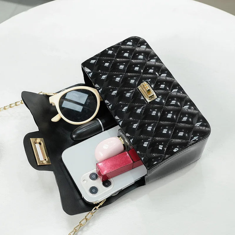 Versatile Korean-Style Small Bag for Women, Pearl Handbag with Chain, Mini Crossbody Phone Bag, Versatile Solid Color Candy Bag