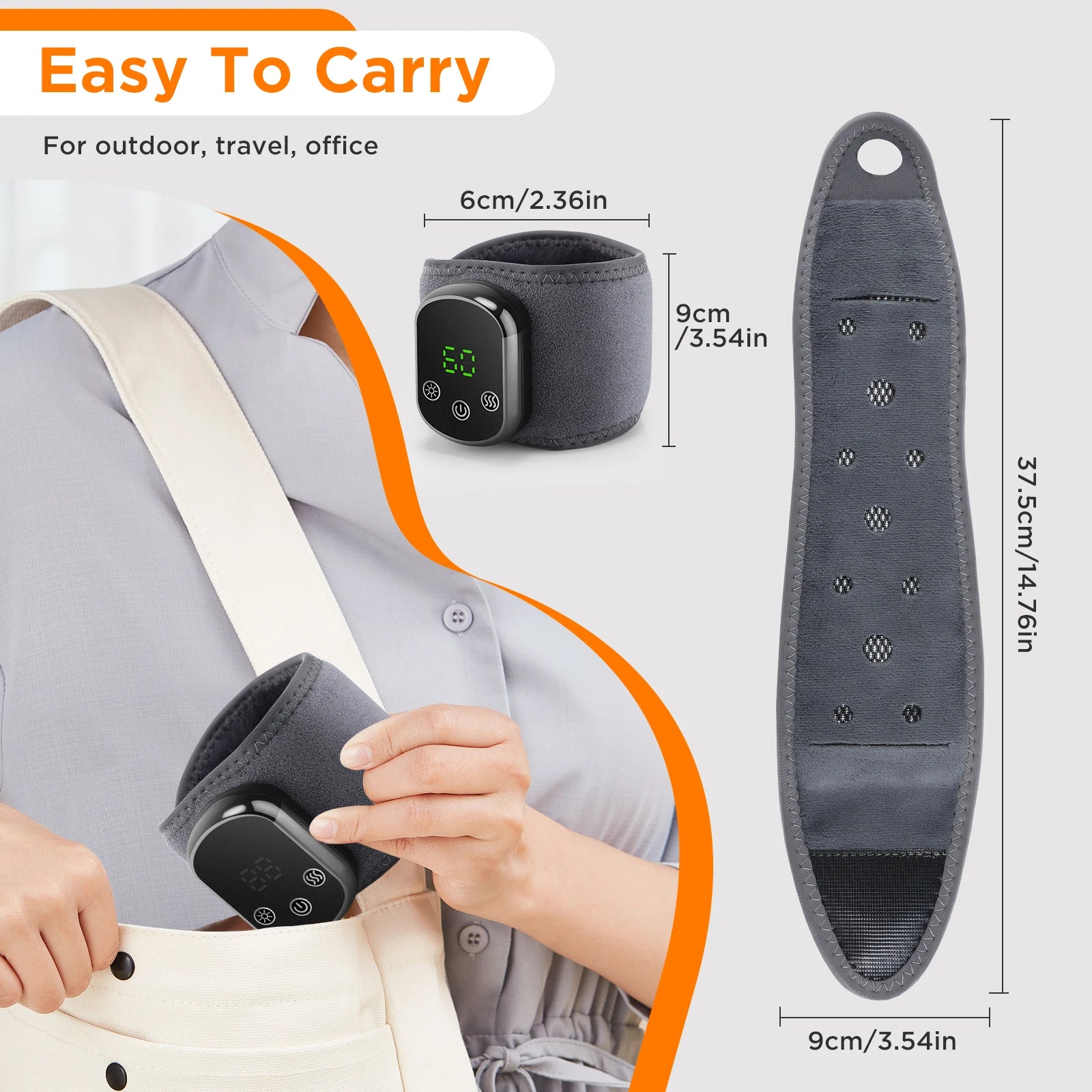Heated Wrist & Foot Massager for Home Comfort Cordless Hand Wrist Wrap with 5 Heat & 3 Vibration Modes Ankle Massager Belt