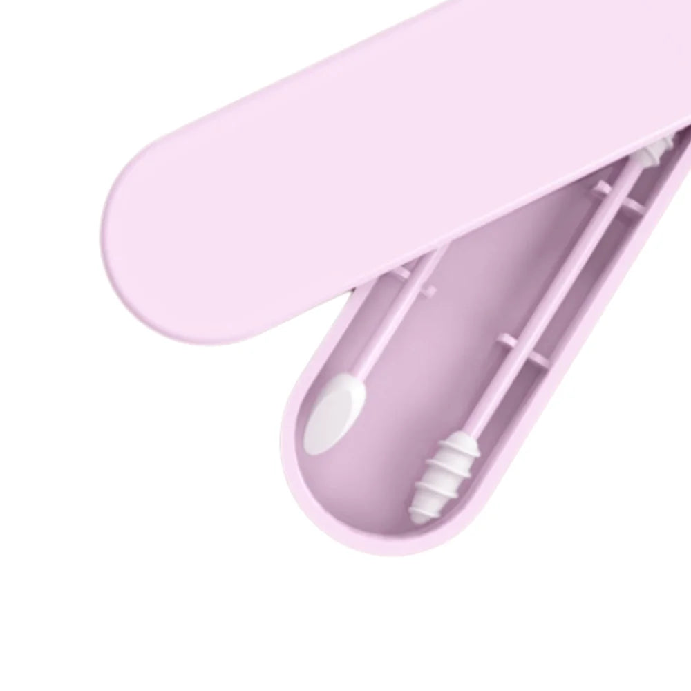 Silicone Cotton Swab Stick Ear Scoop Kit, Reusable Double-Head Ear Cleaning Tool, 1 Set