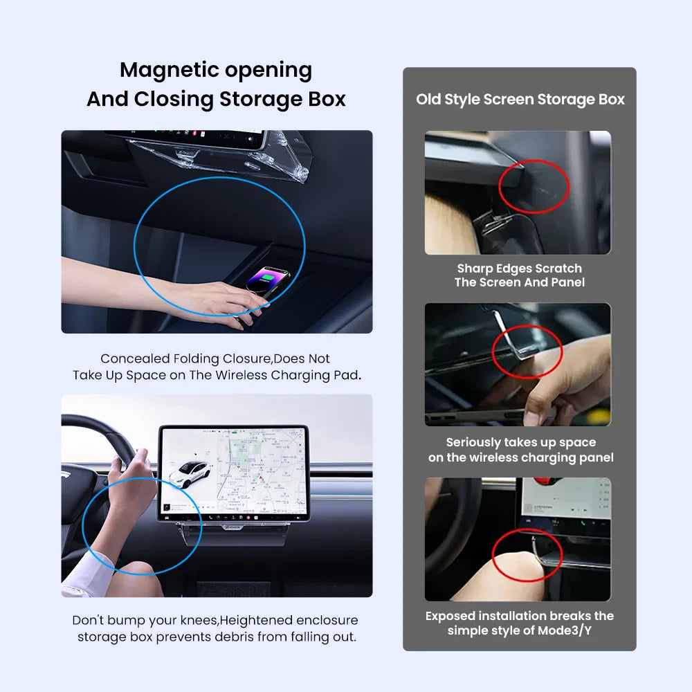 YZ For Tesla Model 3/Y/YL  Juniper 2021-2026 Organizer Accessories central control screen storage box tissue box storage