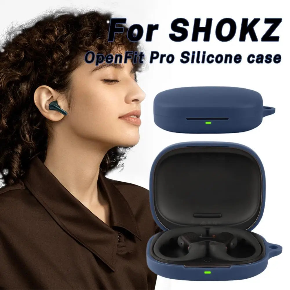 Protective Case for SHOKZ OpenFit Pro T010 Soft Silicone Shockproof Cover with Hook Anti-Fingerprint Dustproof Headphone Shell