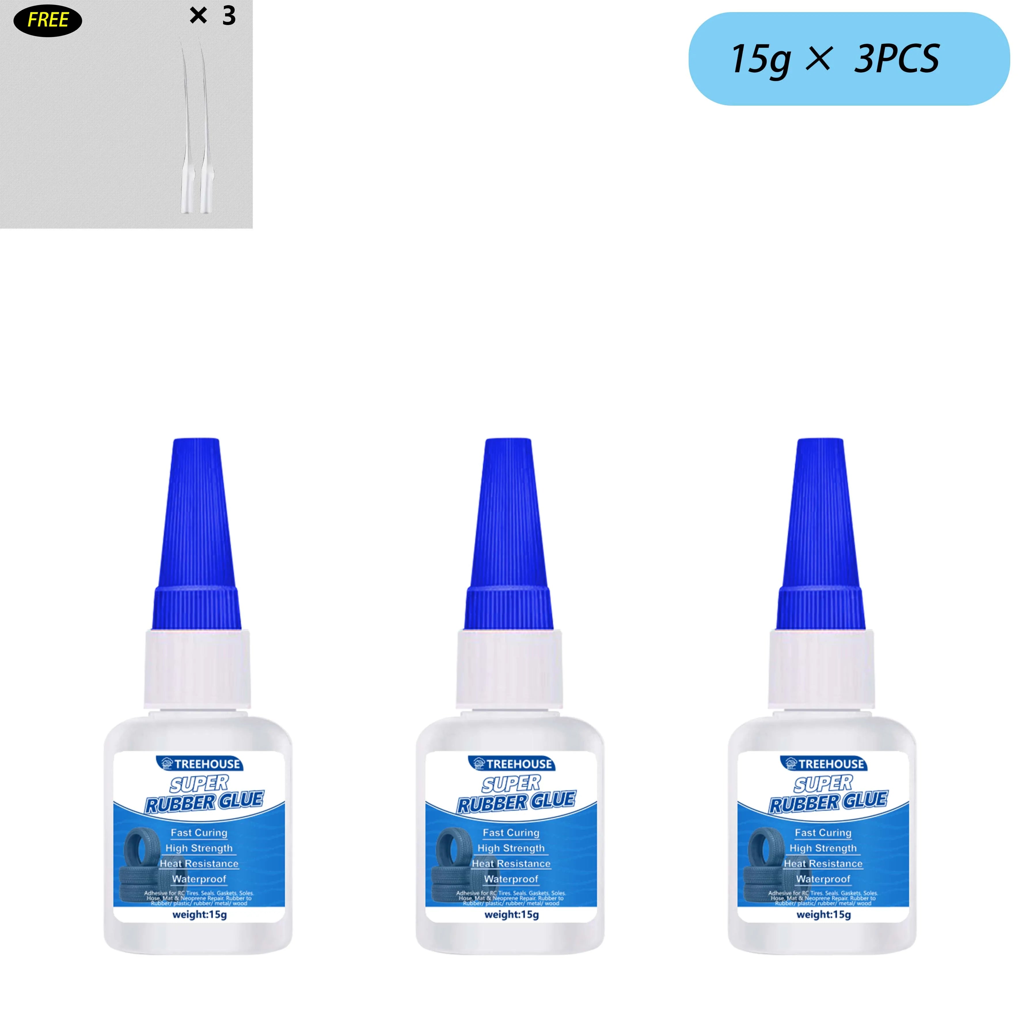 15-35G Super Rubber CA Glue, Fast Curing High Strength Adhesive, Heat & Waterproof Glue for Tire, Hose, Gasket, Rubber & More