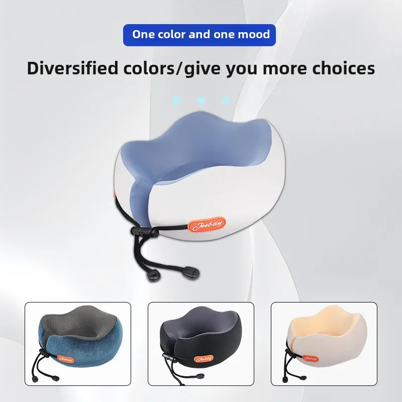 Memory Foam Ice Silk Neck Support Pillow Summer Travel Airplane U Shaped Portable Compact Pillow for Car Office Nap