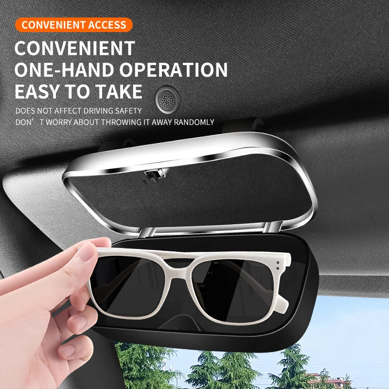 Car Glasses Box Portable Car Sunglasses Holder In The Car Driving Glasses Holder Eyeglass Case Sun Visor Car Lenses Holder