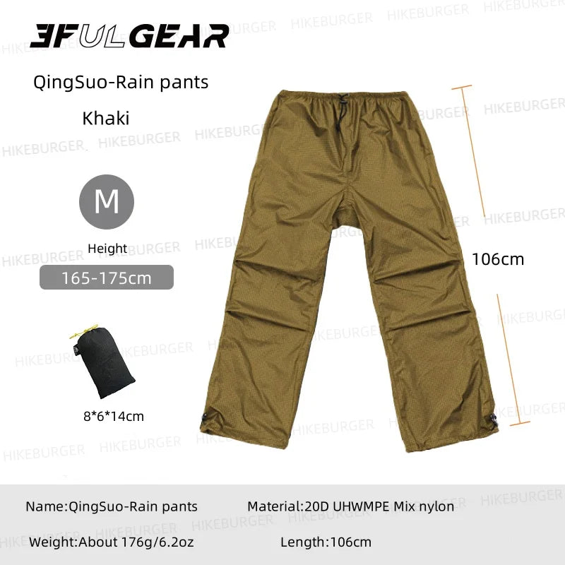 3F UL GEAR Qingsuo Rain Jacket Outdoor Ultralight Rain Zip Poncho Hiking Sleeve Rain Coats Waterproof Traveling Mountaineering