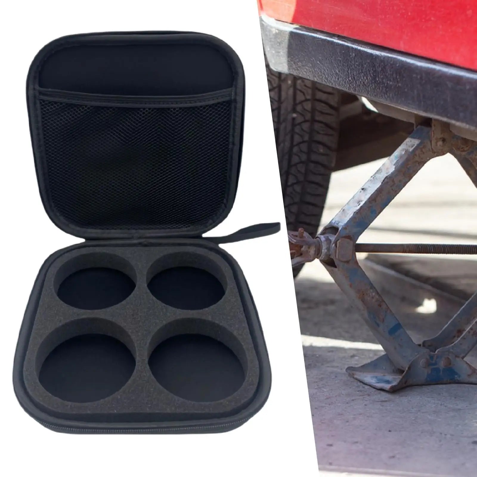 Lifting Jack Pad Storage Case Practical Carry Case Organizer Convenient Protector Vehicle Accessories for 4 Pucks for Tesla