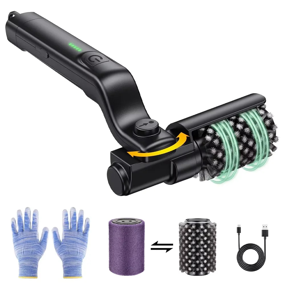 Electric Grill Brush Cleaning BBQ Cleaner Brush Cordless Rechargeable Rotary Adjustable Outdoor Heavy Oil Stains Clean Tool