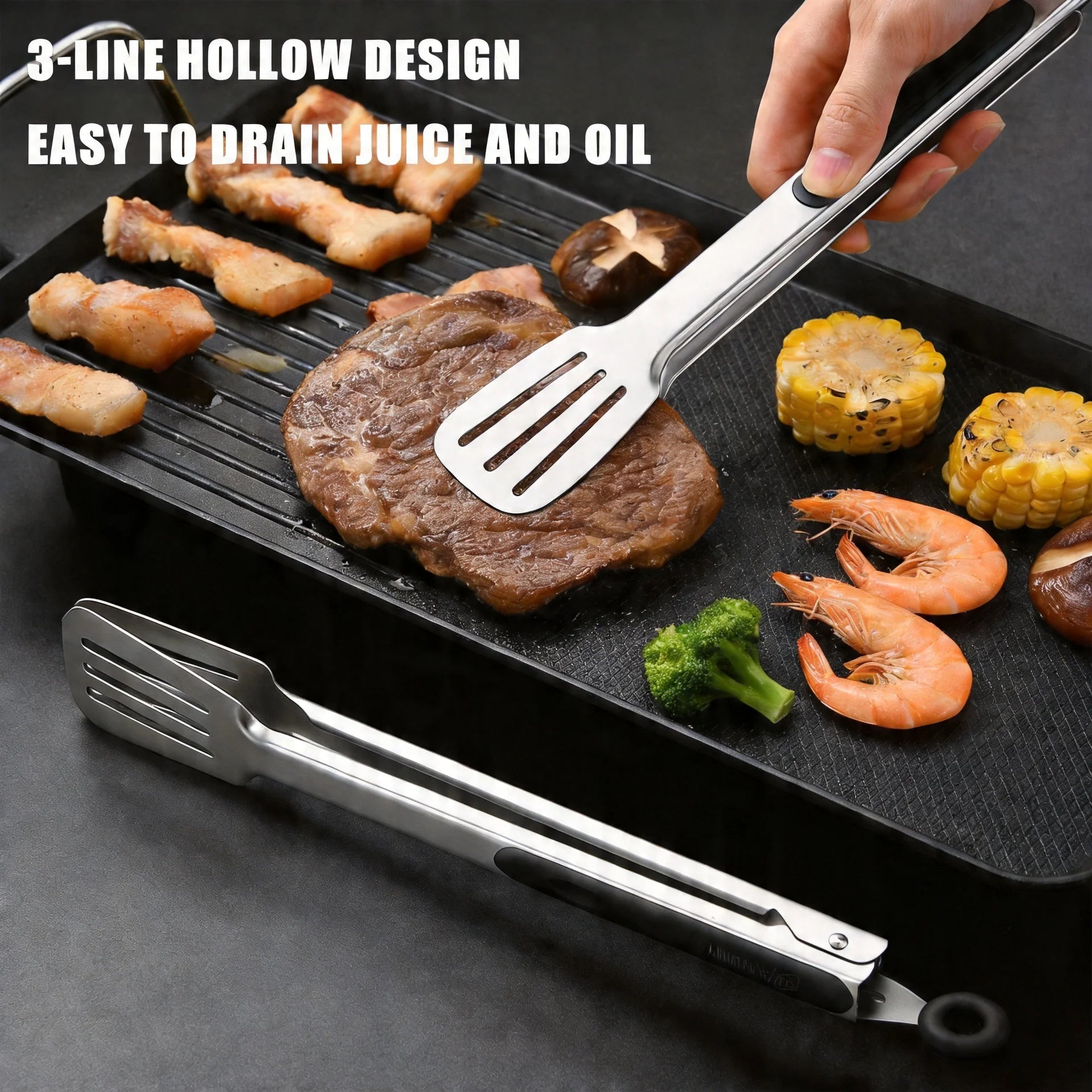 Multi-style stainless steel kitchen food tongs bread baking utensils cooking appliances, barbecue accessories, grill accessories