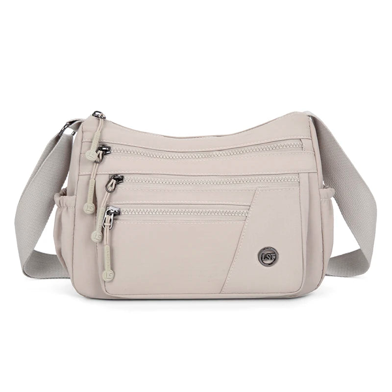 Anti Theft Organized Pockets Women Nylon Crossbody Bag Lightweight Waterproof Oxford Large Capacity Travel Commute Satchel